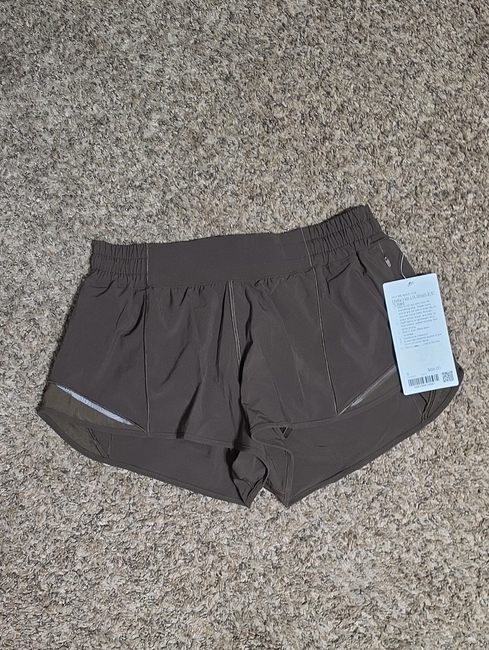 Lululemon Hotty Hot LR Short, 2.5" Lined! Walnut Crunch, Sz 8! NWTS!